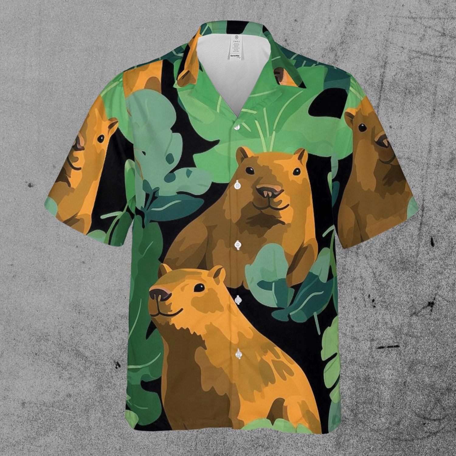 Funny Cute Capybara In The Forest Hawaiian Shirt image 1