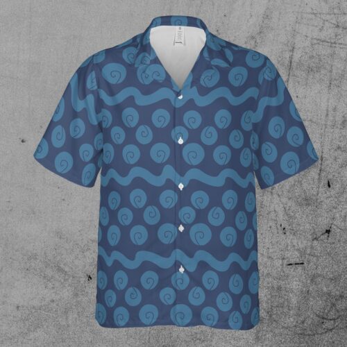 Legendary Swordsman Shirt In Shark Park Sea Wave Dark Blue Hawaiian Shirt image 1