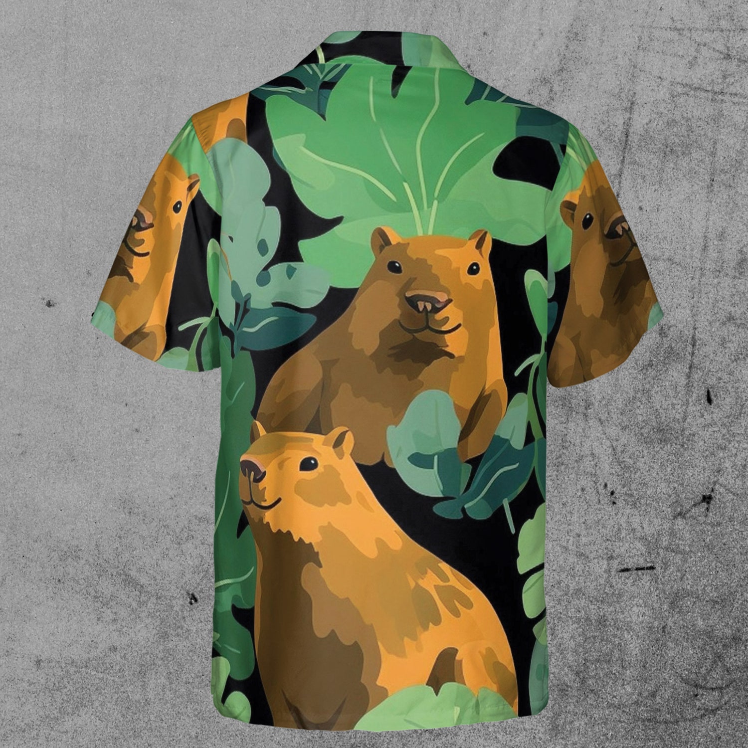 Funny Cute Capybara In The Forest Hawaiian Shirt image 2