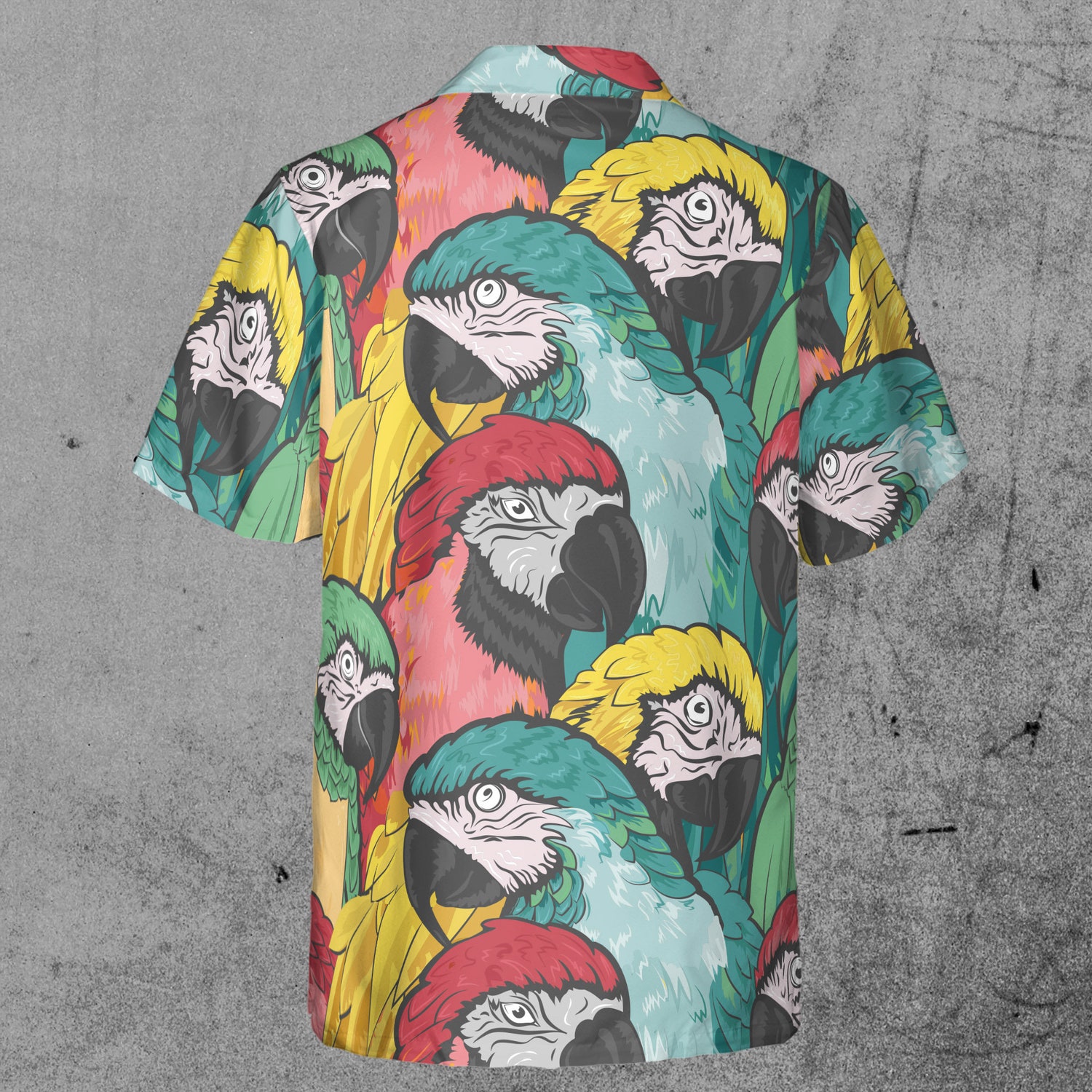 Funny Aloha Colorful Parrot Painting Hawaiian Shirt image 2