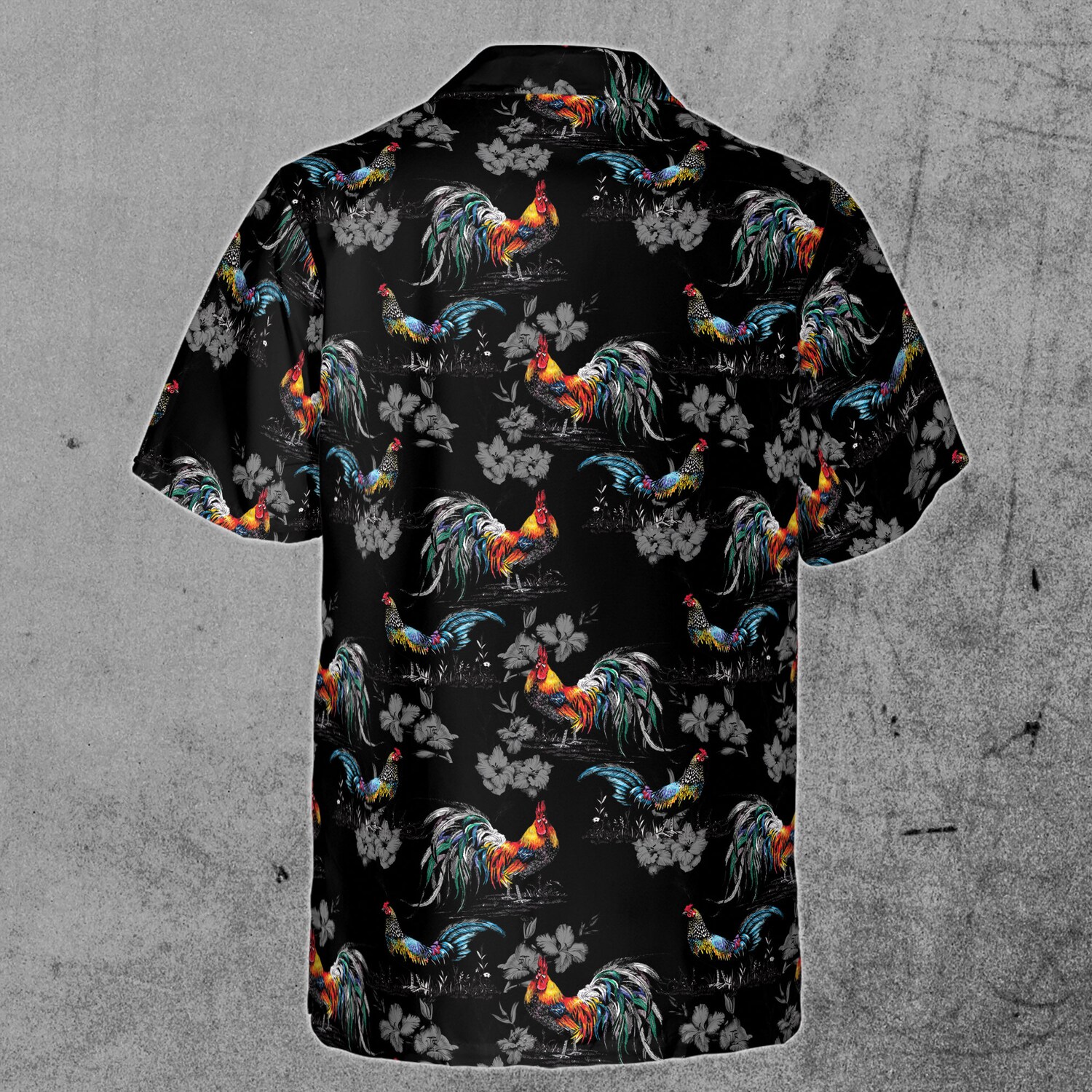 Rooster Chicken Flowers Lover Retro Vintage Hawaiian Shirt image 2