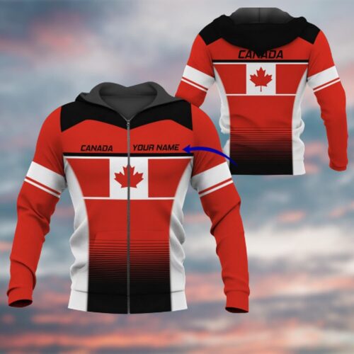 Personalized Unisex Love Canada Hoodies Pullover & Zip Sweatshirts with Front Pocket Gifts for Men & Women image 1