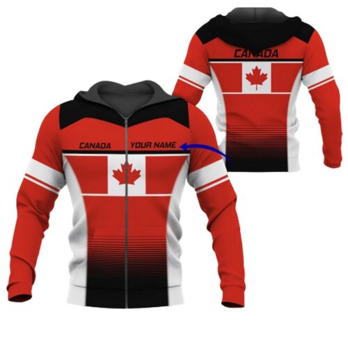 Personalized Unisex Love Canada Hoodies Pullover & Zip Sweatshirts with Front Pocket Gifts for Men & Women image 0