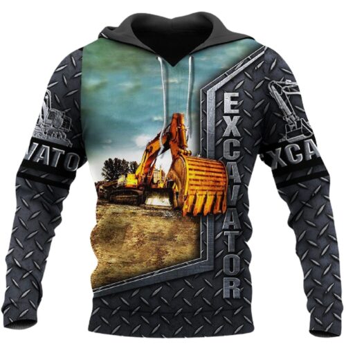 Unisex Excavator Pullover Hoodie Novelty Gifts for Men and Women image 0