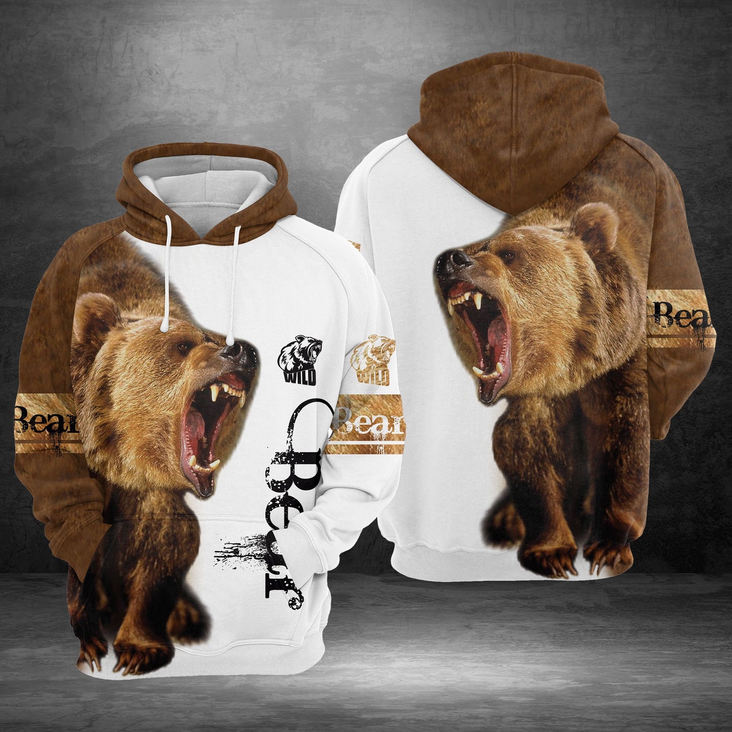 Unisex Bear Lover Hoodie Bear Forest Sweatshirt Novelty Bear Pullover Gift image 1