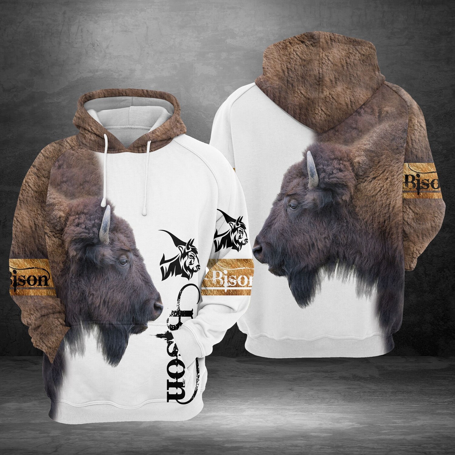 Unisex Bison Lover Hoodie Buffalo Sweatshirt Bison Pullover Bison Lover Gift Sweater image 2