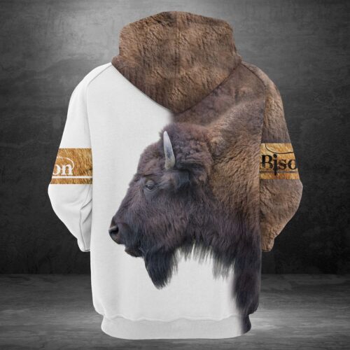 Unisex Bison Lover Hoodie Buffalo Sweatshirt Bison Pullover Bison Lover Gift Sweater image 1