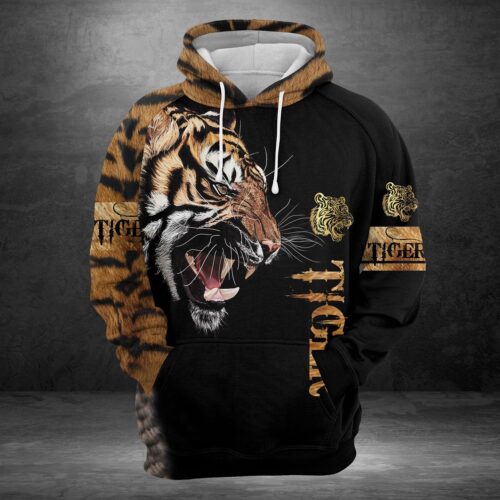 Unisex Tiger Lover Hoodie Novelty Sweatshirt Animal Lover Gift image 1