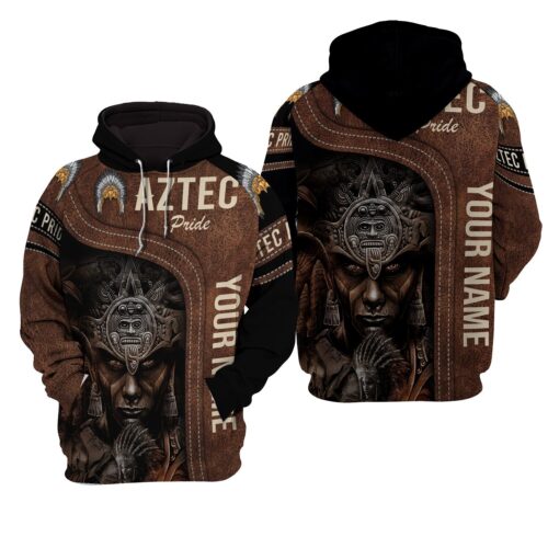 Personalized Aztec Warriors Hoodie Custom Pullover Mexican Hoodie Gift for Men image 0