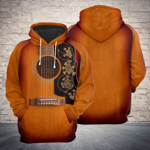 Unisex Floral Guitar Sweatshirt Hoodie for Guitar Lovers Guitarist Pullover Sweater image 0