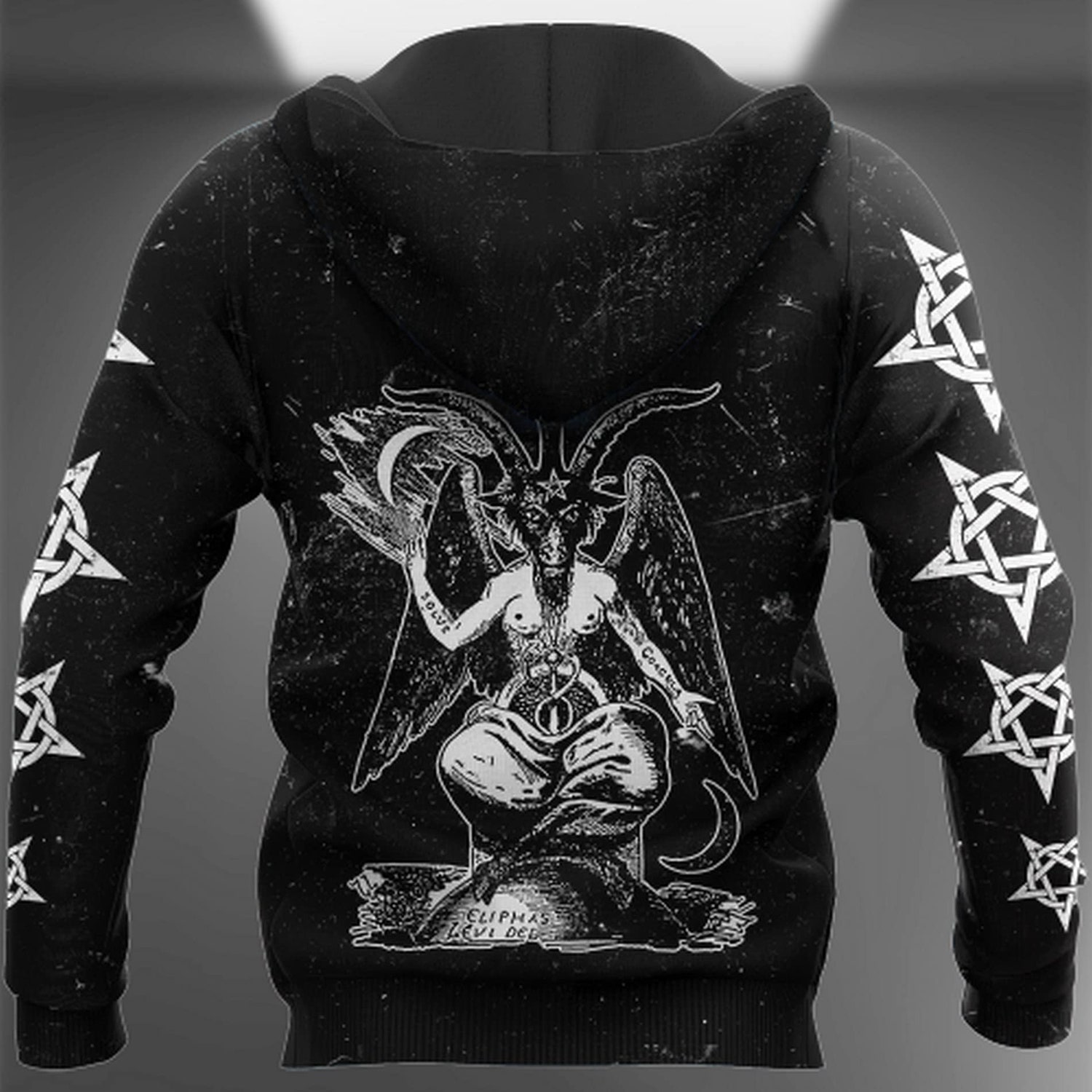 Unisex Baphomet Satanic Hoodie Pullover or Zip Sweatshirt with Front Pocket Gifts for Men & Women image 2