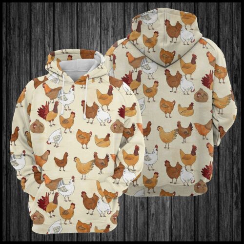 Unisex Chicken Family Hoodie Chicken Lover Gift Pullover Clothing image 0