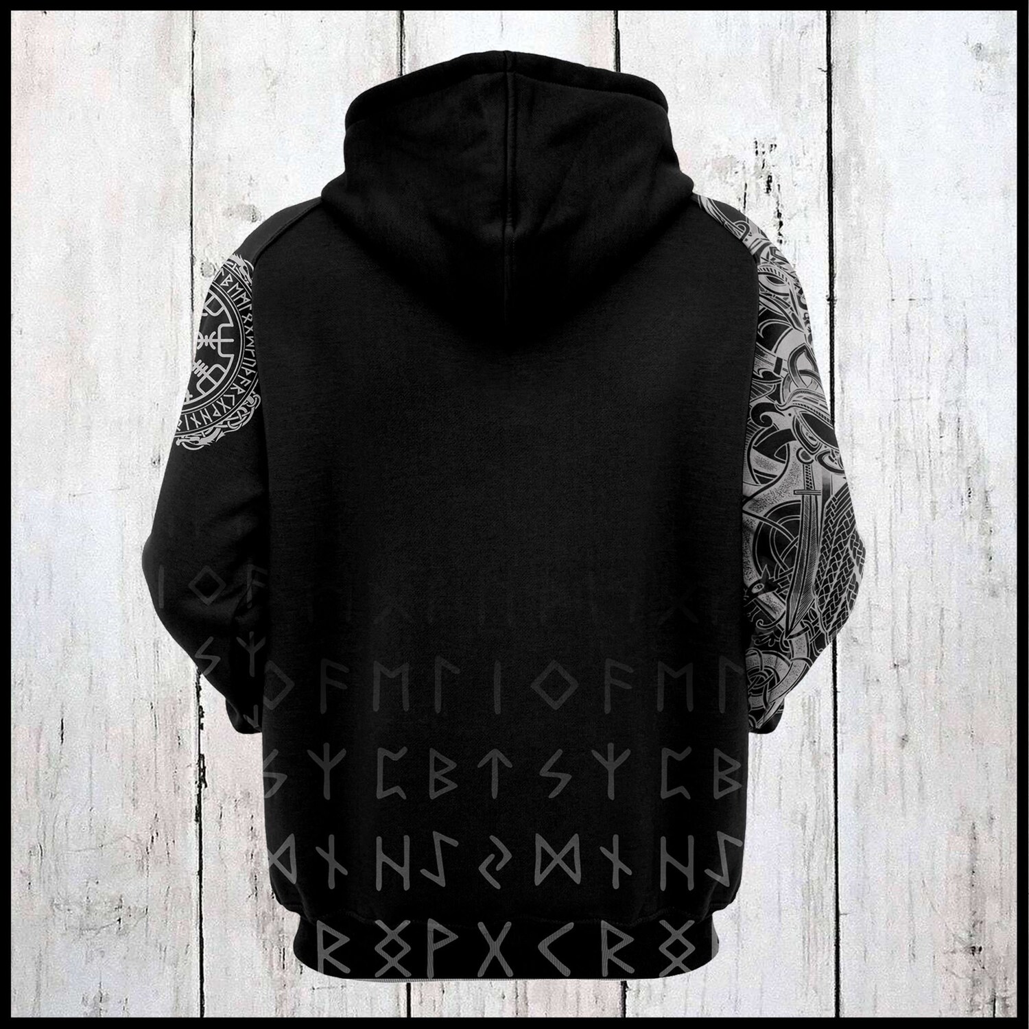 Unisex Viking Raven of Odin Hoodie Norse Viking Pullover Shirt image 2