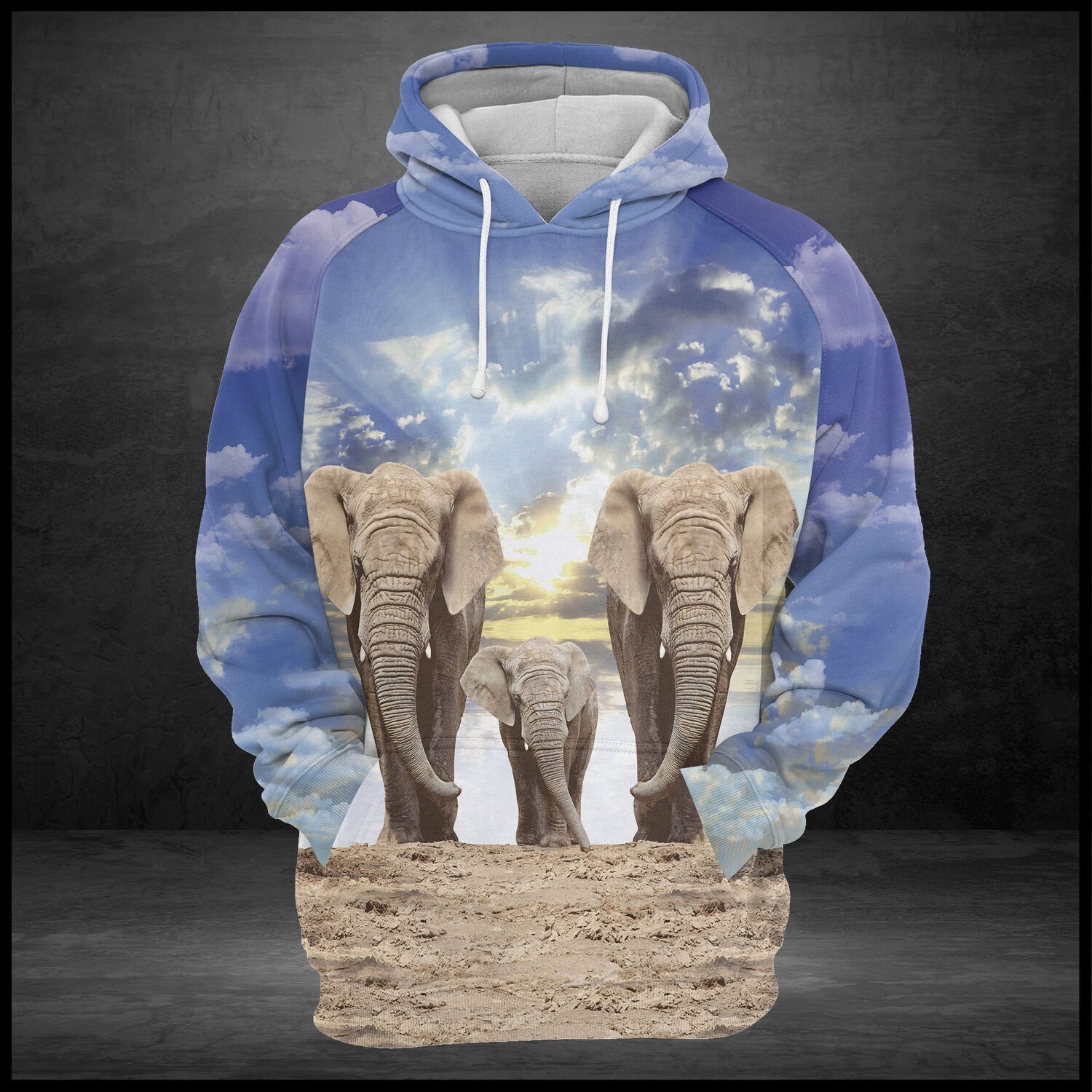 Elephant Family Hoodie Elephant Lover Sweatshirt Animal Pullover for Elephant Enthusiasts image 1