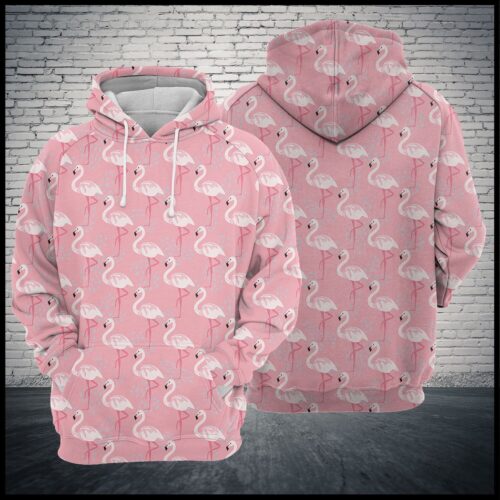 Flamingo Pattern Hoodie Sweatshirt Flamingo Lover Pullover Animal Lover Gift Shirt image 0