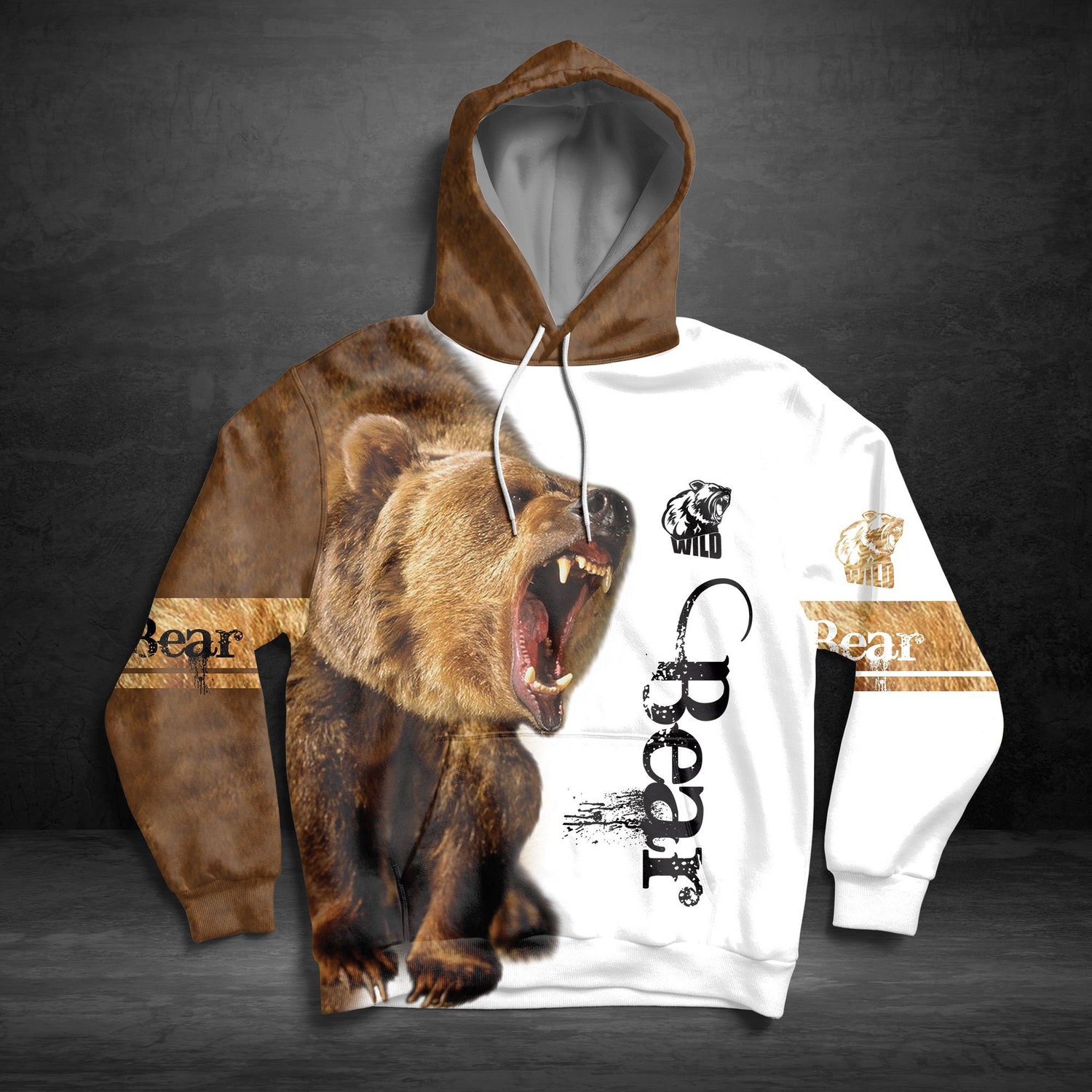 Unisex Bear Lover Hoodie Bear Forest Sweatshirt Novelty Bear Pullover Gift image 2