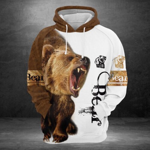 Unisex Bear Lover Hoodie Bear Forest Sweatshirt Novelty Bear Pullover Gift image 0