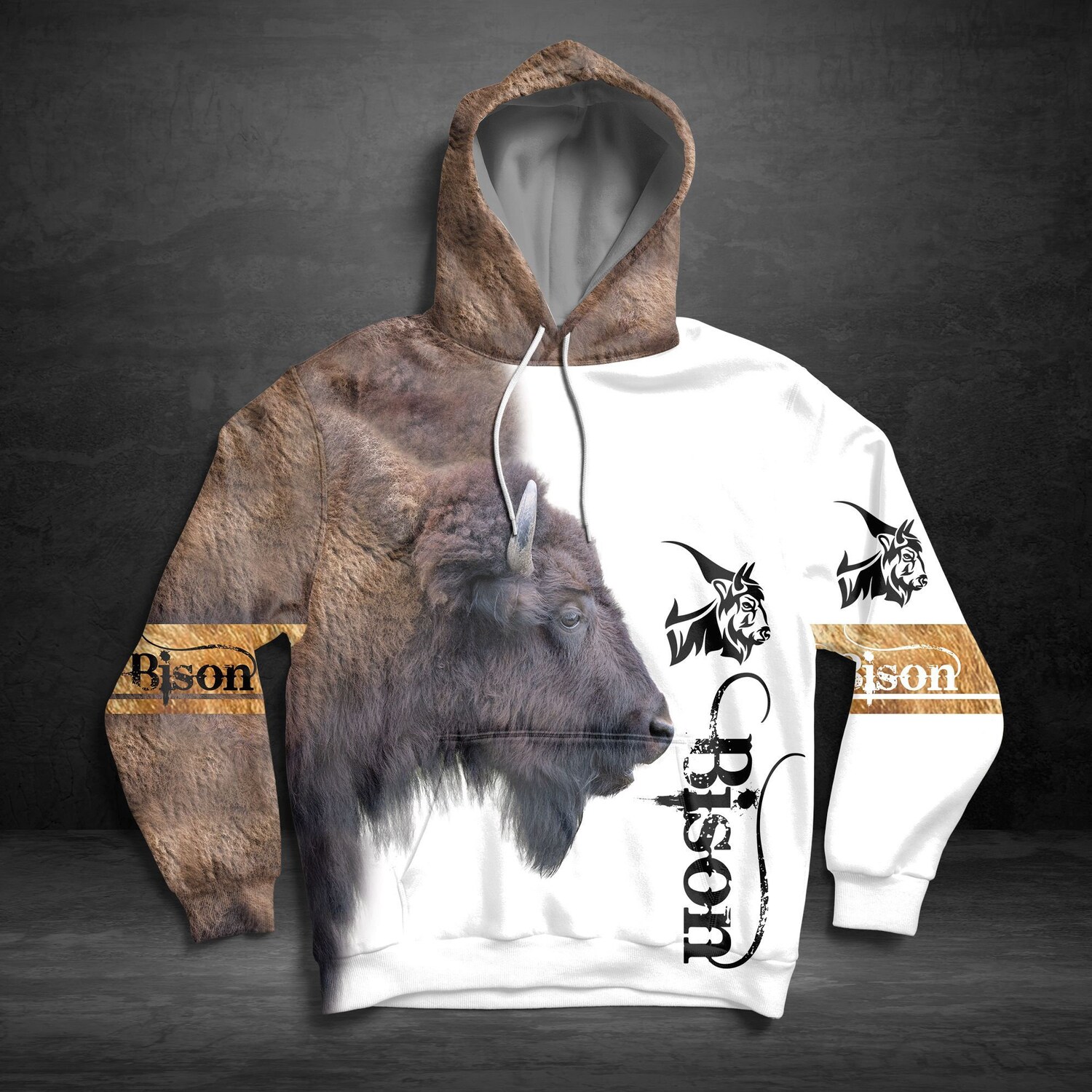 Unisex Bison Lover Hoodie Buffalo Sweatshirt Bison Pullover Bison Lover Gift Sweater image 3