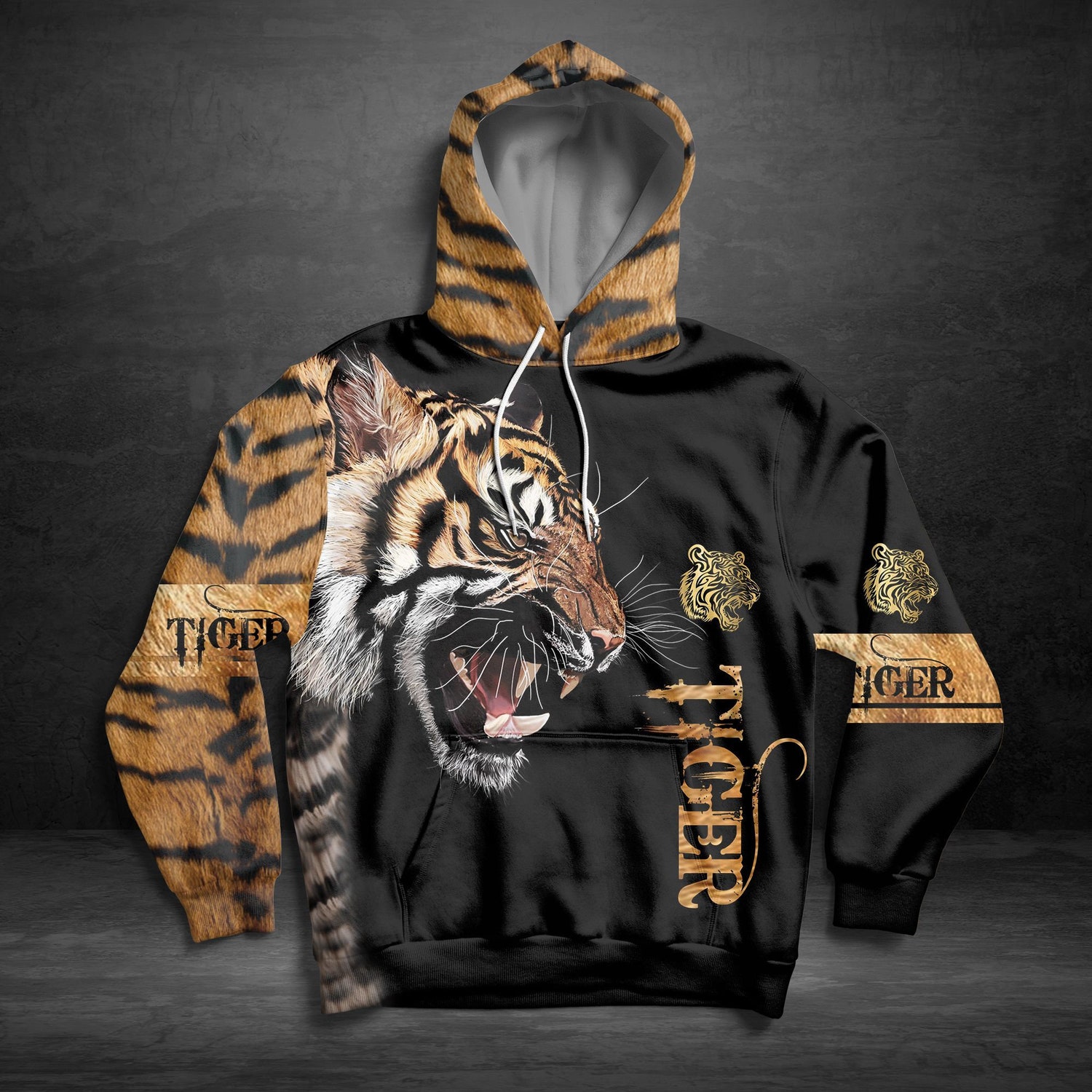 Unisex Tiger Lover Hoodie Novelty Sweatshirt Animal Lover Gift image 2