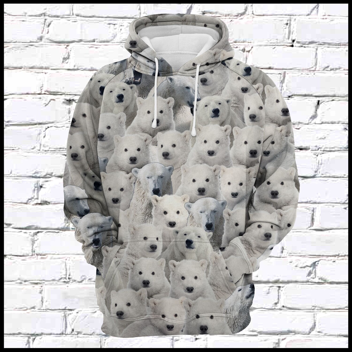 Unisex Polar Bear Hoodie Cozy Sweatshirt for Bear Lovers Animal Lover Gift Pullover image 1