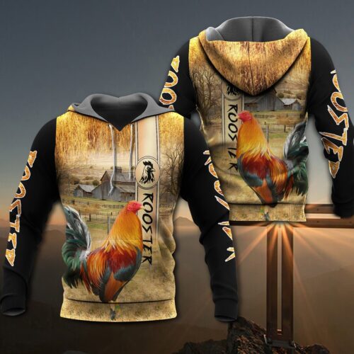 Unisex Chicken Rooster Hoodie Farm Animal Sweatshirt image 0