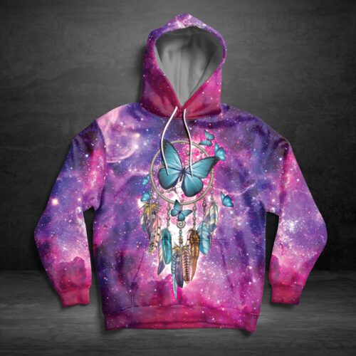 Unisex Butterfly Dreamcatcher Hoodie Sweatshirt Butterfly Lover Pullover Cozy Butterfly Apparel image 1