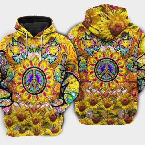 Hippie Sunflower Sunshine Hoodie Sweatshirt Sunflower Lover Zip Hoodie Cozy Floral Apparel image 0