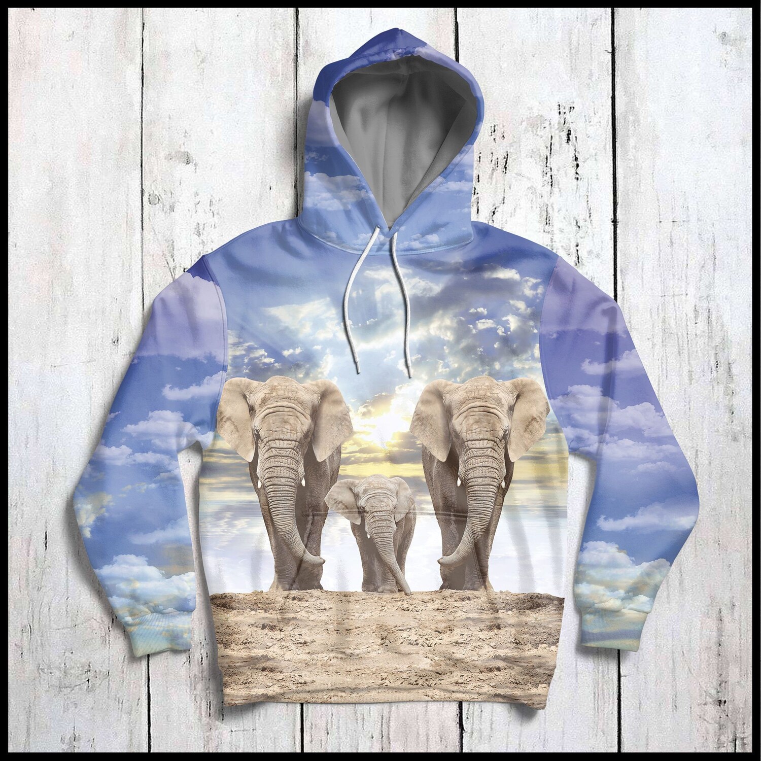 Elephant Family Hoodie Elephant Lover Sweatshirt Animal Pullover for Elephant Enthusiasts image 3