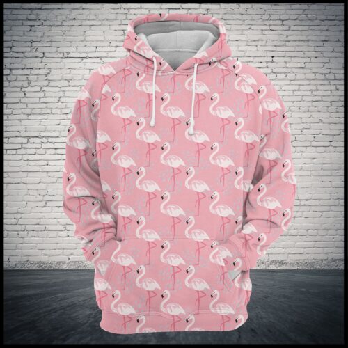 Flamingo Pattern Hoodie Sweatshirt Flamingo Lover Pullover Animal Lover Gift Shirt image 1