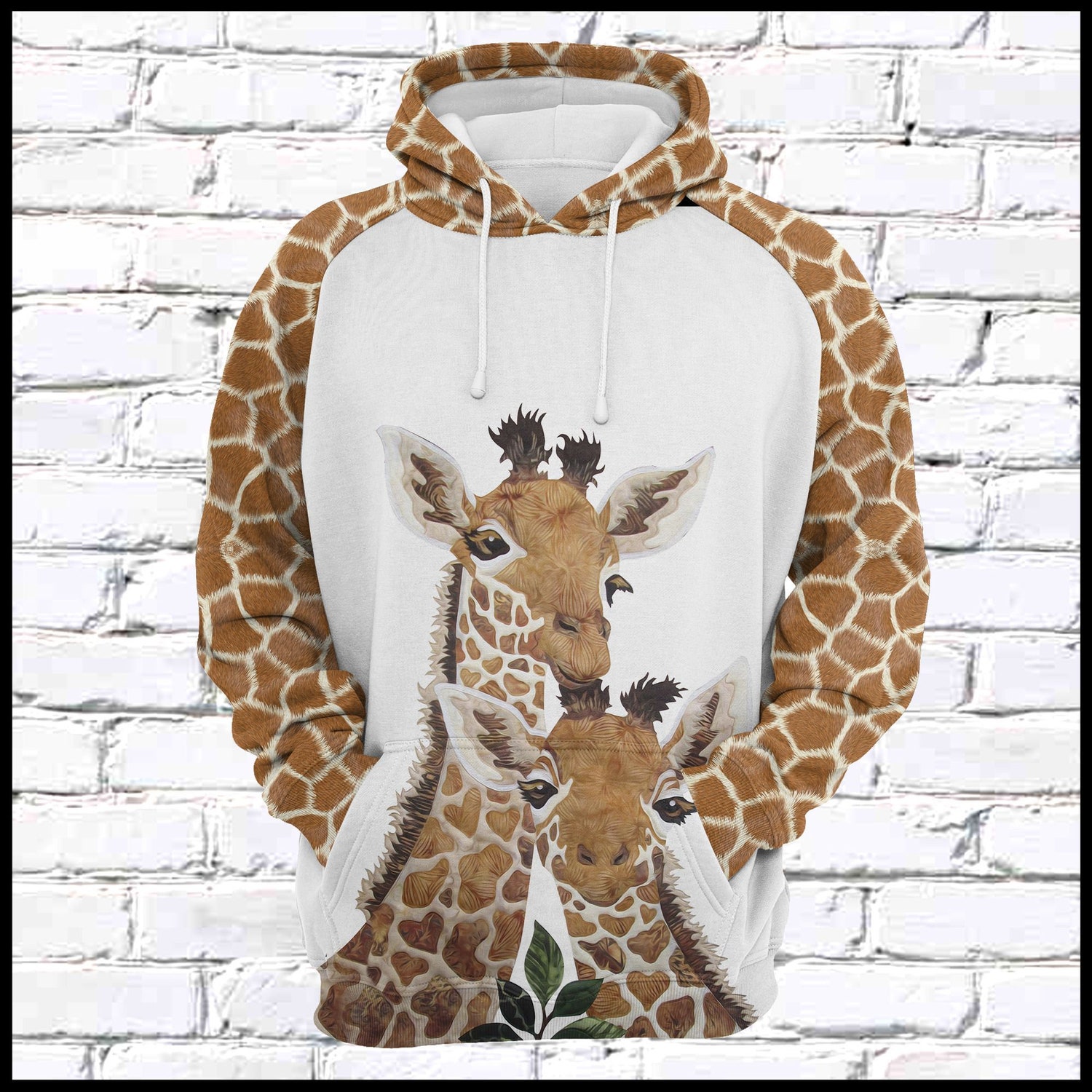 Giraffe Family Hoodie Animal Lover Sweatshirt Giraffe Pullover Gift for Women & Men image 1