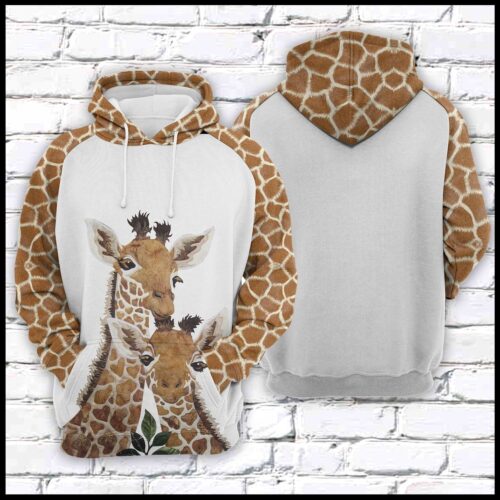 Giraffe Family Hoodie Animal Lover Sweatshirt Giraffe Pullover Gift for Women & Men image 0