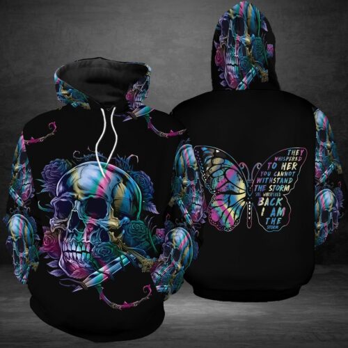 Girl Skull Rose Hoodie Floral Skull Sweatshirt Women’s Skull Clothing Gift image 0