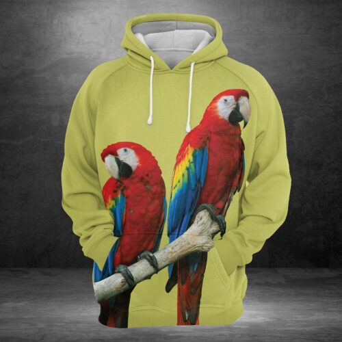 Unisex Macaw Parrot Hoodie Sweatshirt Animal Pullover Parrot Design Comfortable Casual Wear image 1