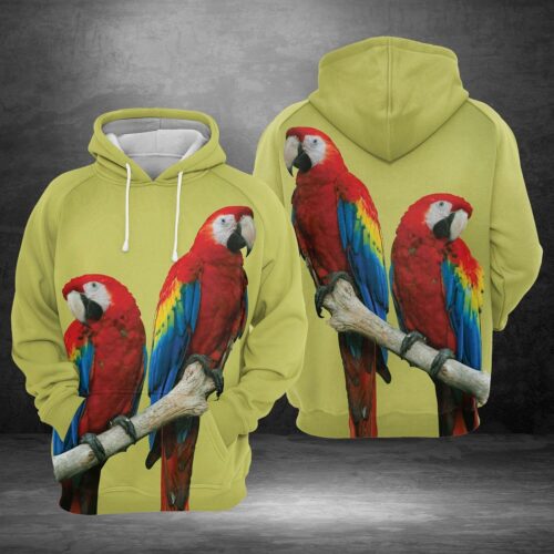 Unisex Macaw Parrot Hoodie Sweatshirt Animal Pullover Parrot Design Comfortable Casual Wear image 0