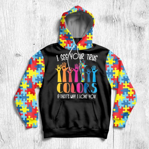 Autism Awareness Hoodie Autism Gift Accept Autism Apparel image 1