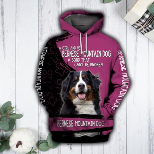 Unisex Pink Bernese Mountain Dog Hoodie image 0