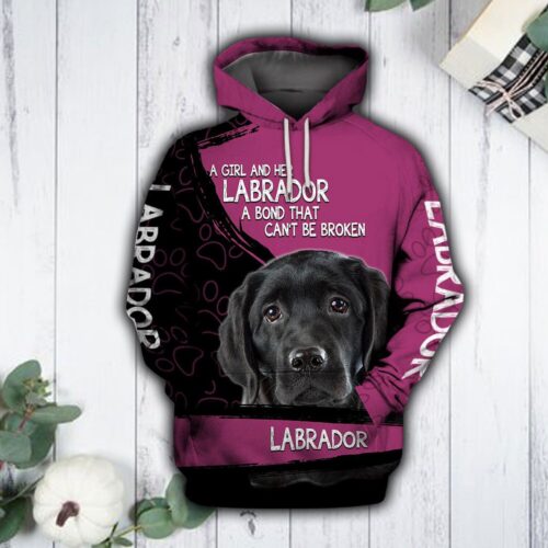 Pink Labrador Hoodie - Cute Labrador Lover Sweatshirt image 0