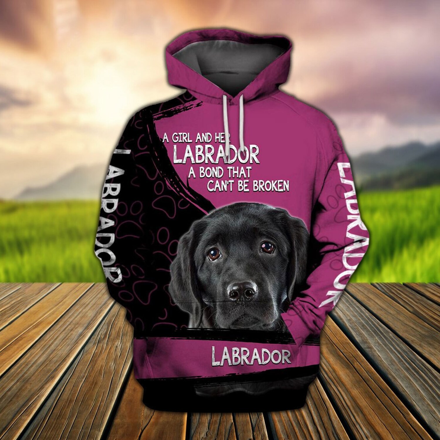 Pink Labrador Hoodie - Cute Labrador Lover Sweatshirt image 2