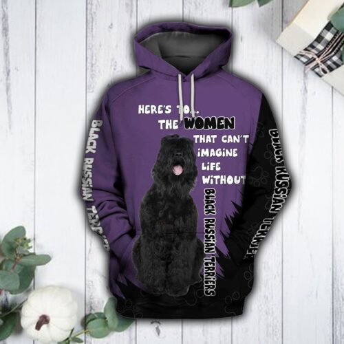 Unisex Purple Russian Terrier Sweatshirt Hoodie Dog Lover Pullover Russian Terrier Apparel image 0