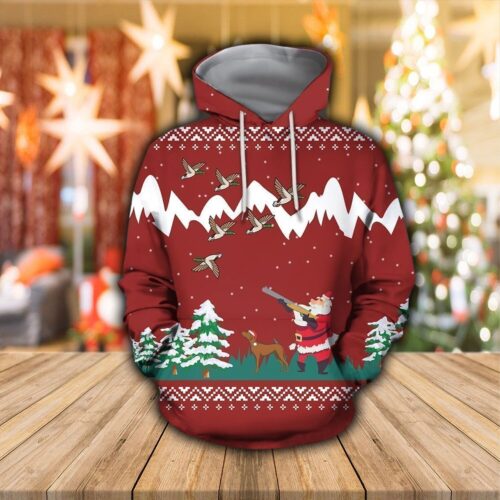 Christmas Hunting Duck Hoodie Sweatshirt Holiday Hunting Apparel Perfect Christmas Gift image 1