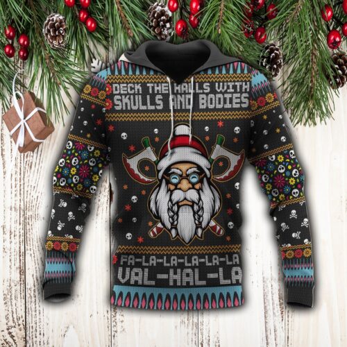 Viking Merry Xmas Hoodie Christmas Viking Sweatshirt image 0