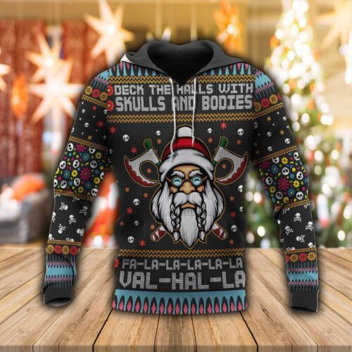 Viking Merry Xmas Hoodie Christmas Viking Sweatshirt image 1