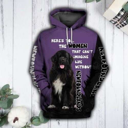 Unisex Purple Newfoundland Newfie Sweatshirt Hoodie Newfie Pullover Shirt Gift for Dog Lovers image 0