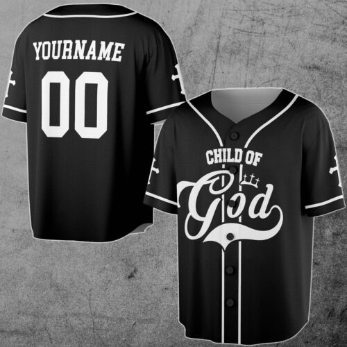 Custom Child of God Jesus Baseball Jersey with Name and Number S-5XL image 0