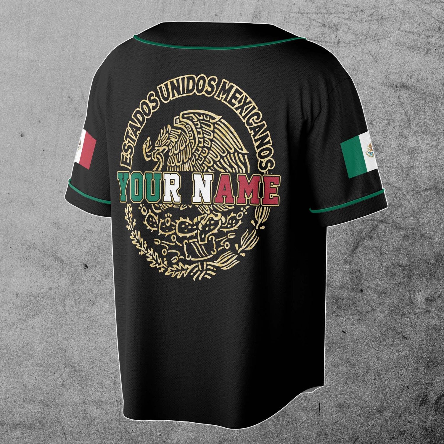 Personalized Mexican Eagle 3D Baseball Jersey S-5XL Custom Mexico Apparel image 2