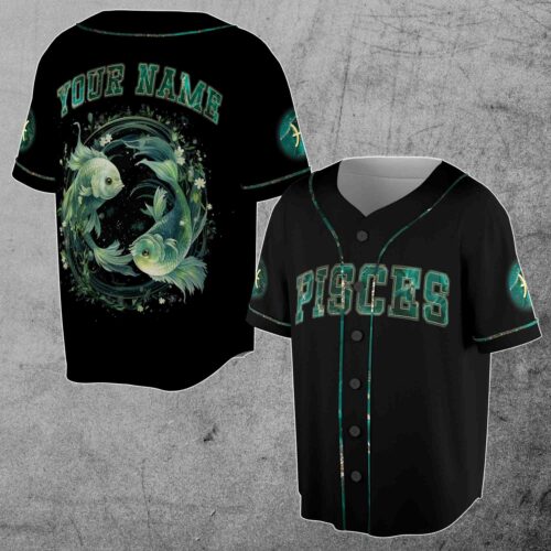 Pisces Baseball Jersey S-5XL Horoscope Birthday Gift Idea Zodiac Apparel image 0