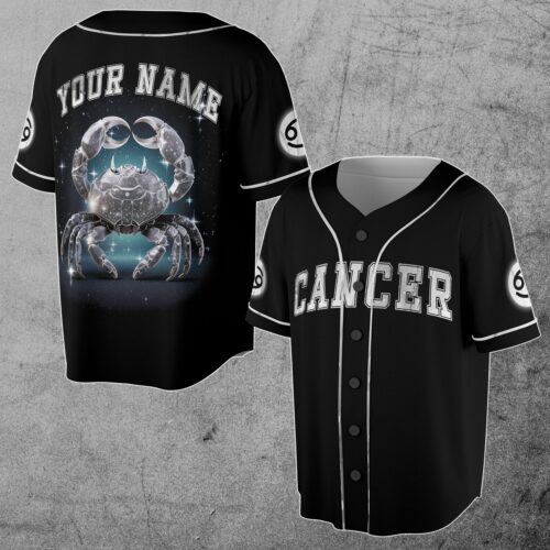 Cancer Zodiac Baseball Jersey S-5XL Horoscope Birthday Gift Idea image 0