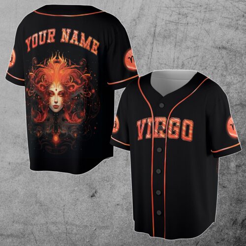 Virgo Horoscope Baseball Jersey S-5XL Zodiac Lion Birthday Gift Idea image 0