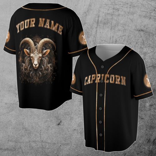 Custom Capricorn Baseball Jersey S-5XL Personalized Horoscope Birthday Gift Idea image 0