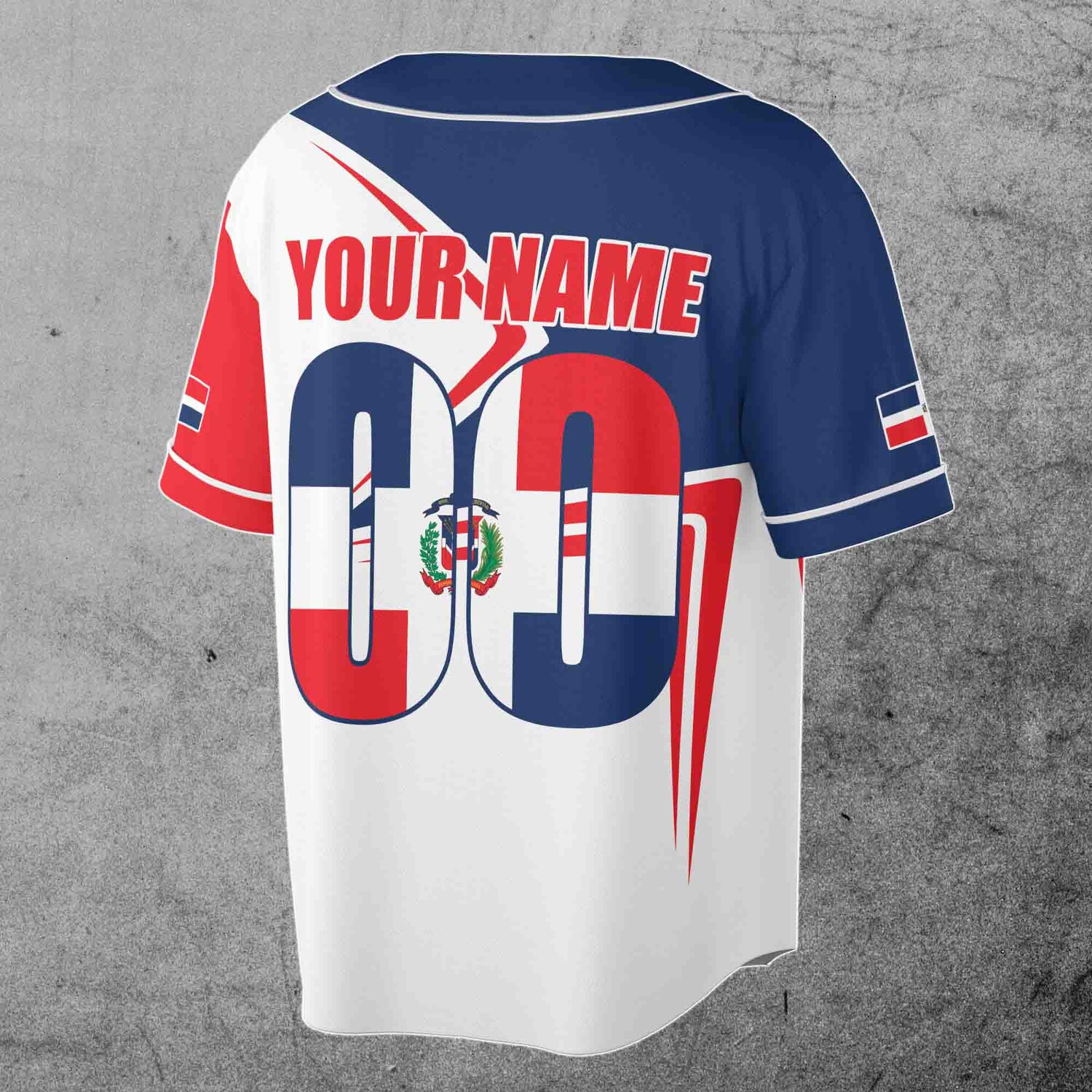 Personalized Dominican Republic Flag Baseball Jersey Custom Name Number S-5XL image 2